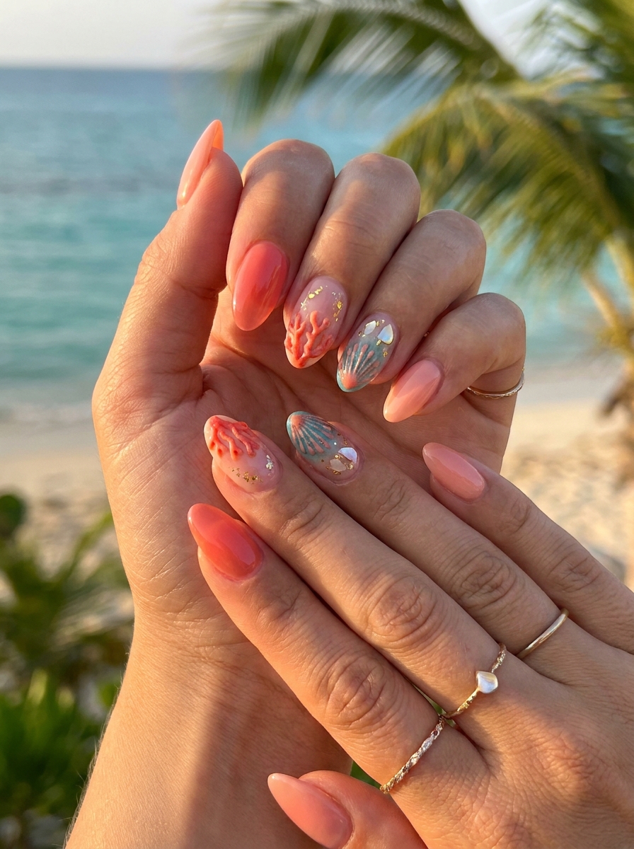Coral Reef Nails